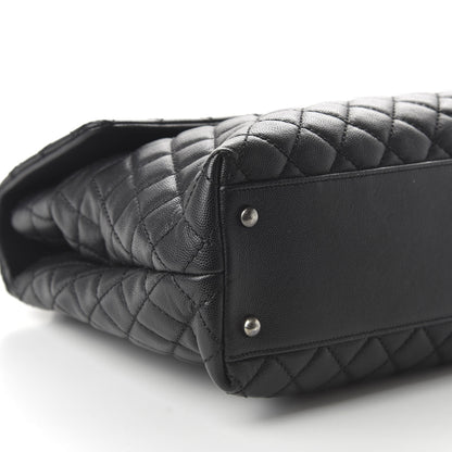 Chanel Caviar Quilted Large Coco Handle Flap Black 6 of 10