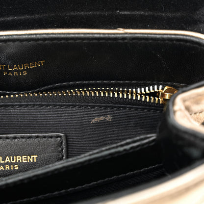 Saint Laurent Metallic Calfskin Y Quilted Monogram Toy Loulou Crossbody Bag Piombo 7 of 13