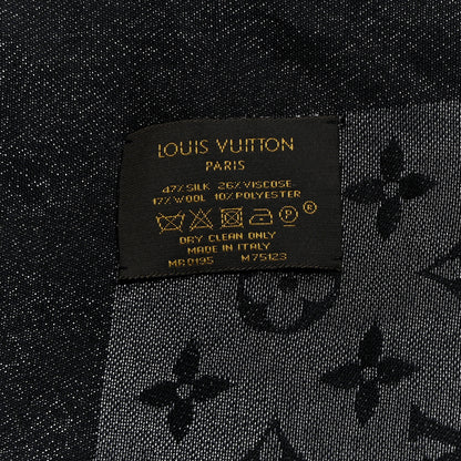 Louis Vuitton Silk Lurex Wool Monogram Shine Shawl Black 3 of 5