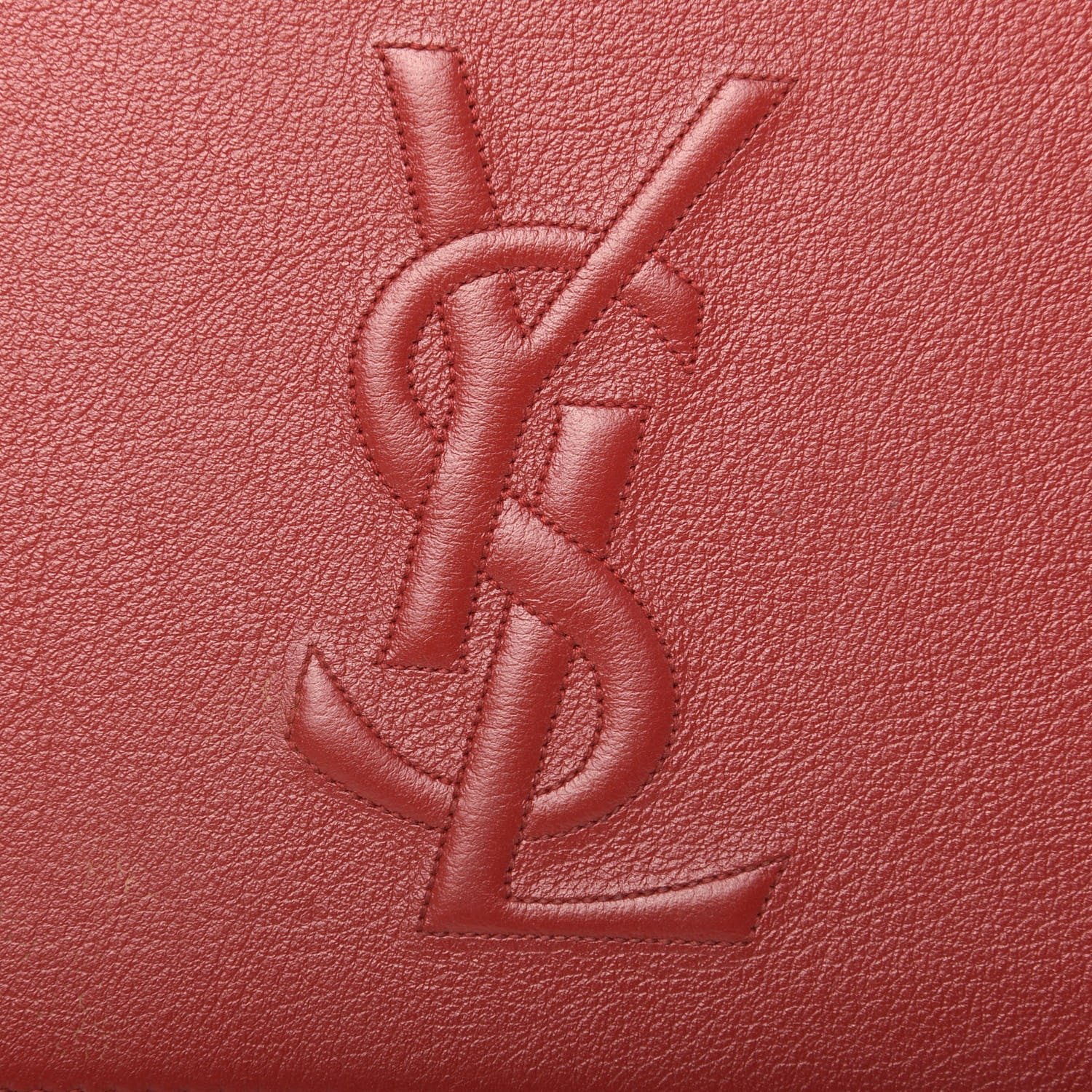 Saint Laurent Calfskin Monogram Large Belle De Jour Clutch Red 7 of 12