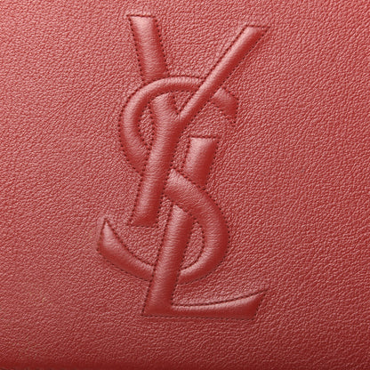 Saint Laurent Calfskin Monogram Large Belle De Jour Clutch Red 7 of 12