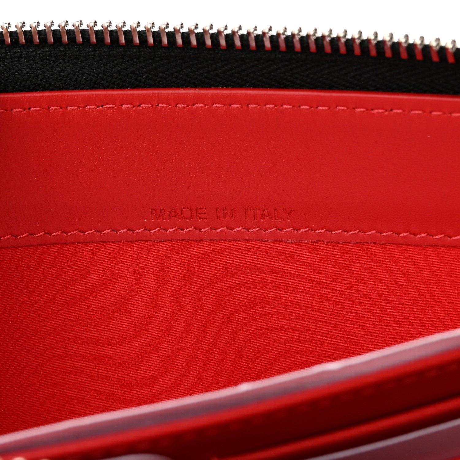 Christian Louboutin Calfskin Snakeskin Embossed Panettone Spiked Zip Around Wallet Black 7 of 11
