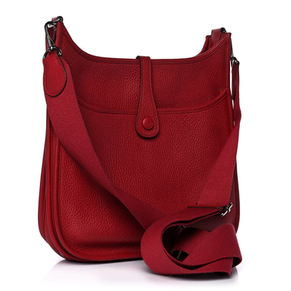 Hermes Taurillon Clemence Evelyne III PM Rouge Garance 2 of 21