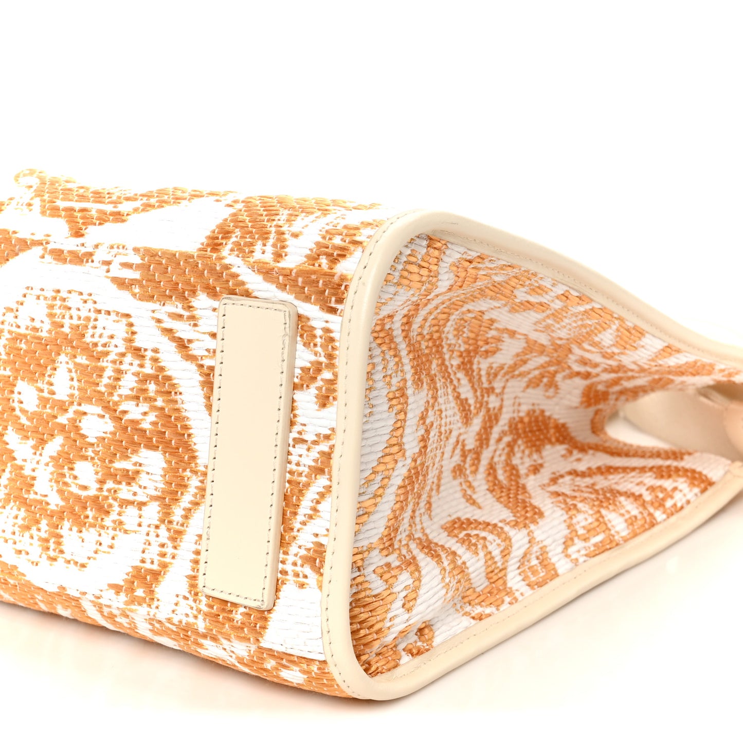 Jacquard Barocco Print Athena Tote White Gold