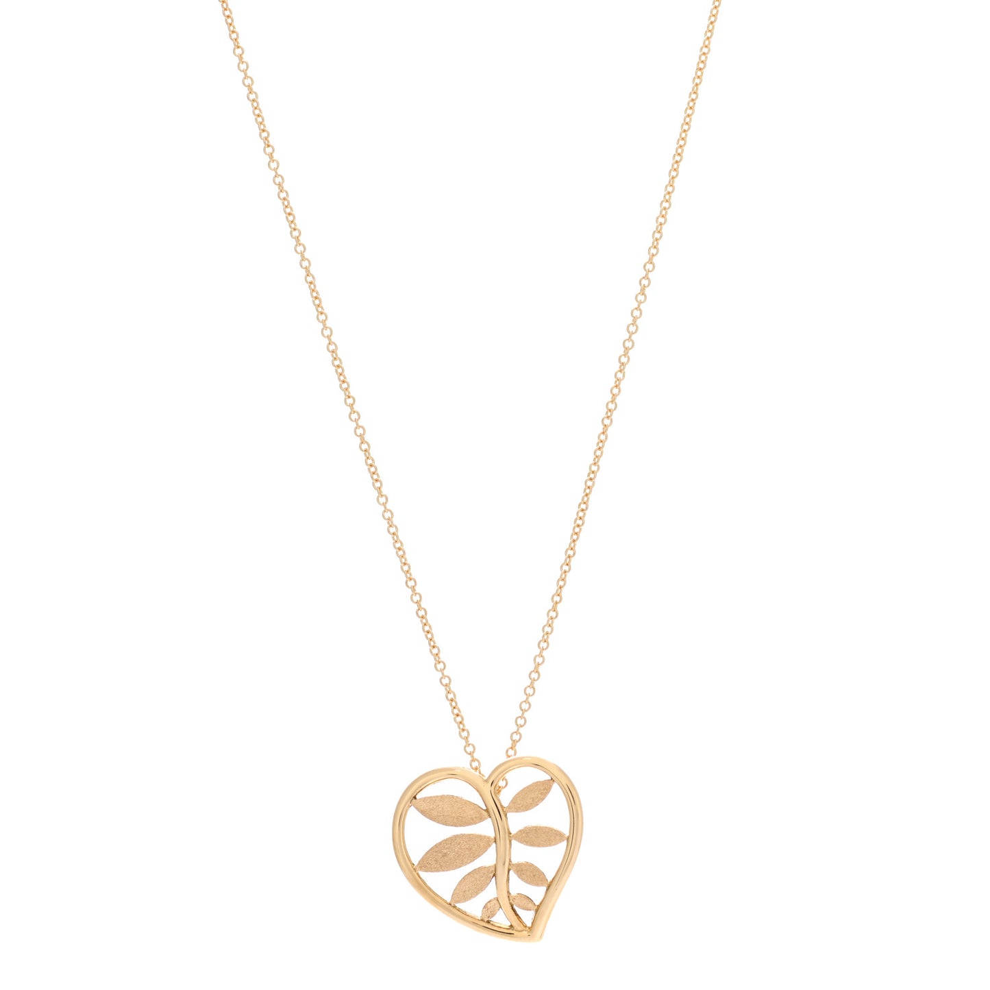 18K Yellow Gold Paloma Picasso Villa Paloma Heart Palm Pendant Necklace