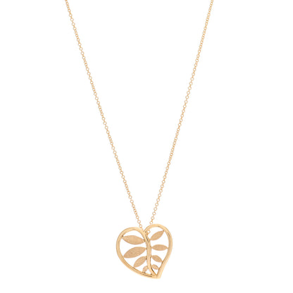 Tiffany 18K Yellow Gold Paloma Picasso Villa Paloma Heart Palm Pendant Necklace 1 of 7