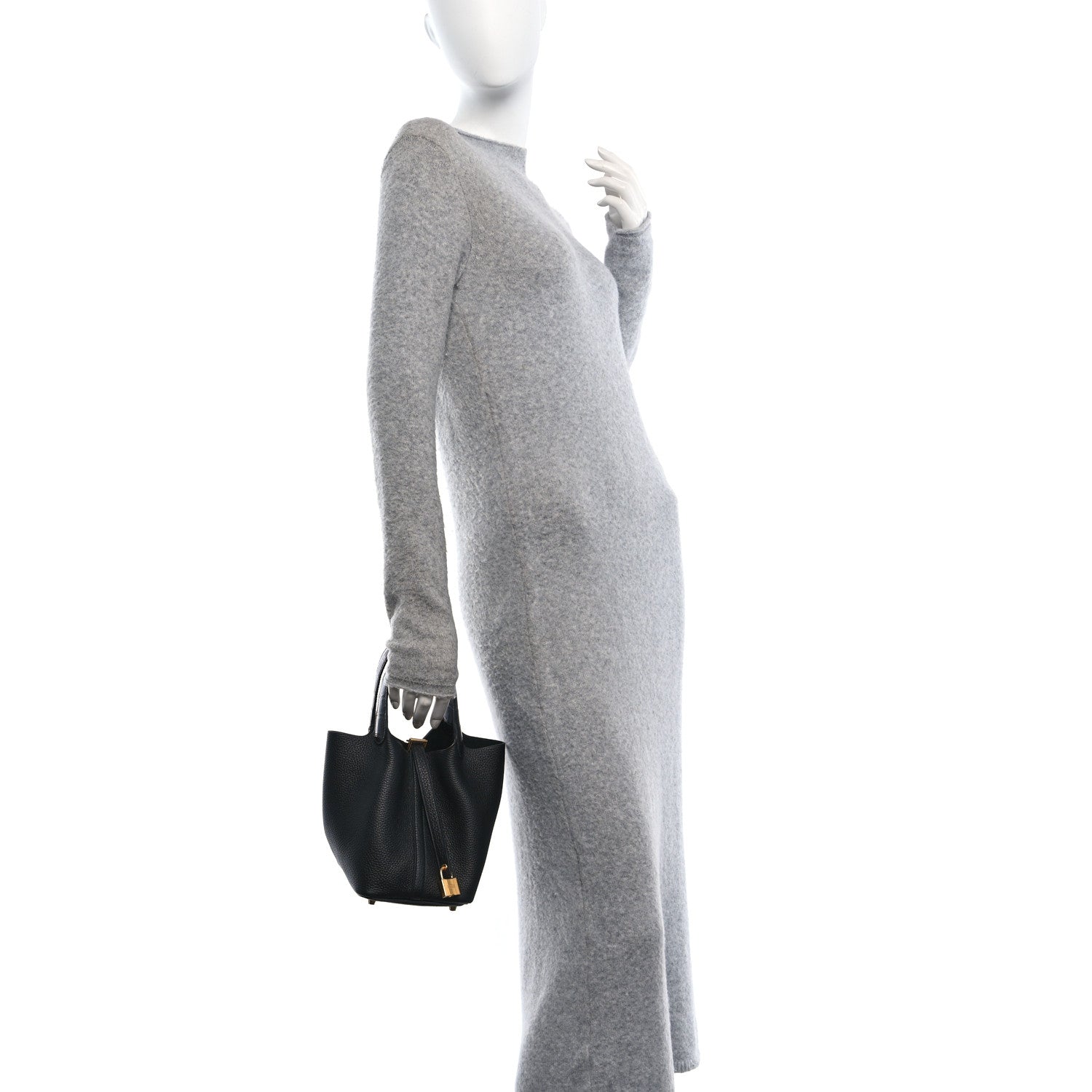 Hermes Taurillon Clemence Matte Alligator Picotin Lock Touch 18 PM Black 2 of 11