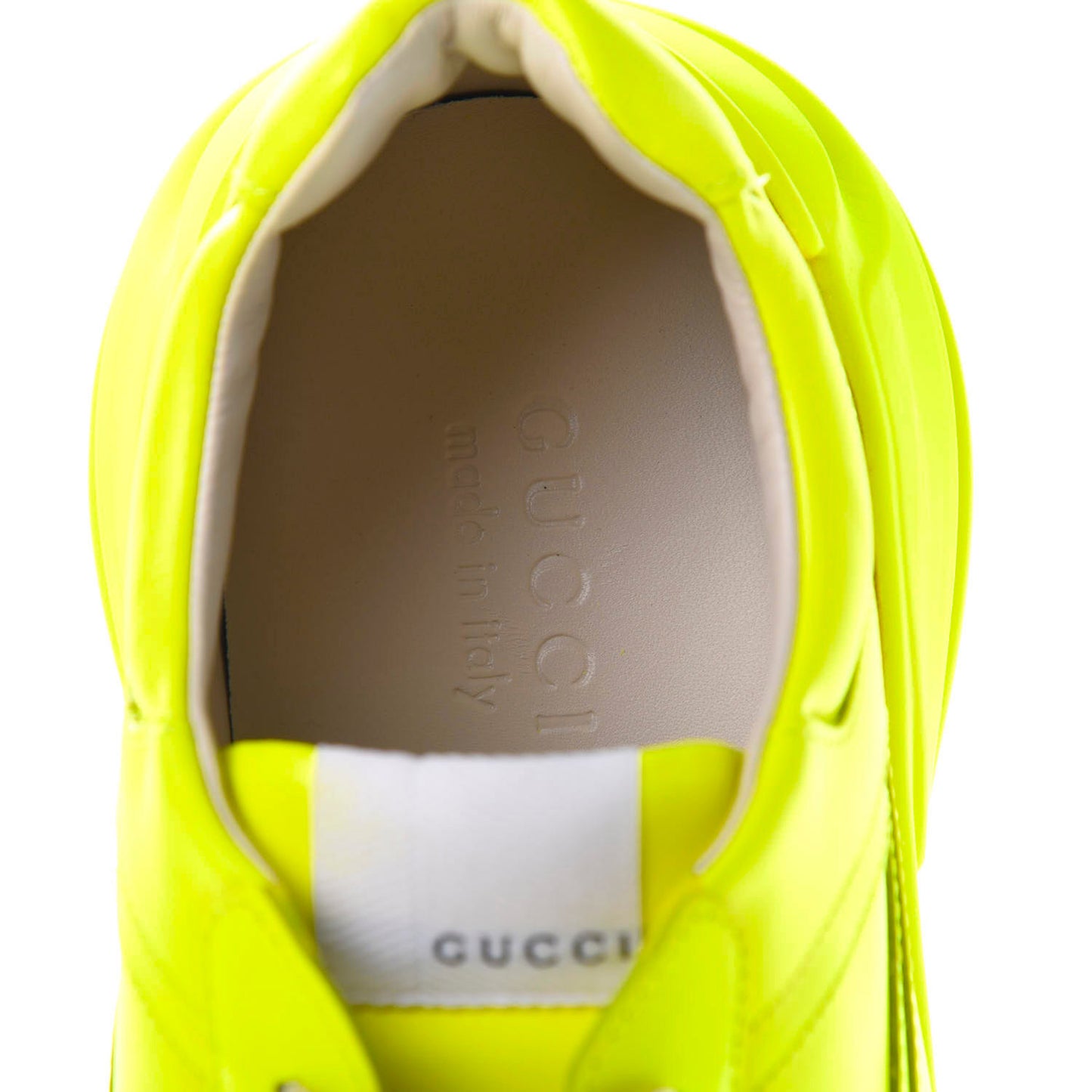 Calfskin Mens Rhyton Sneakers 10 Yellow Fluo