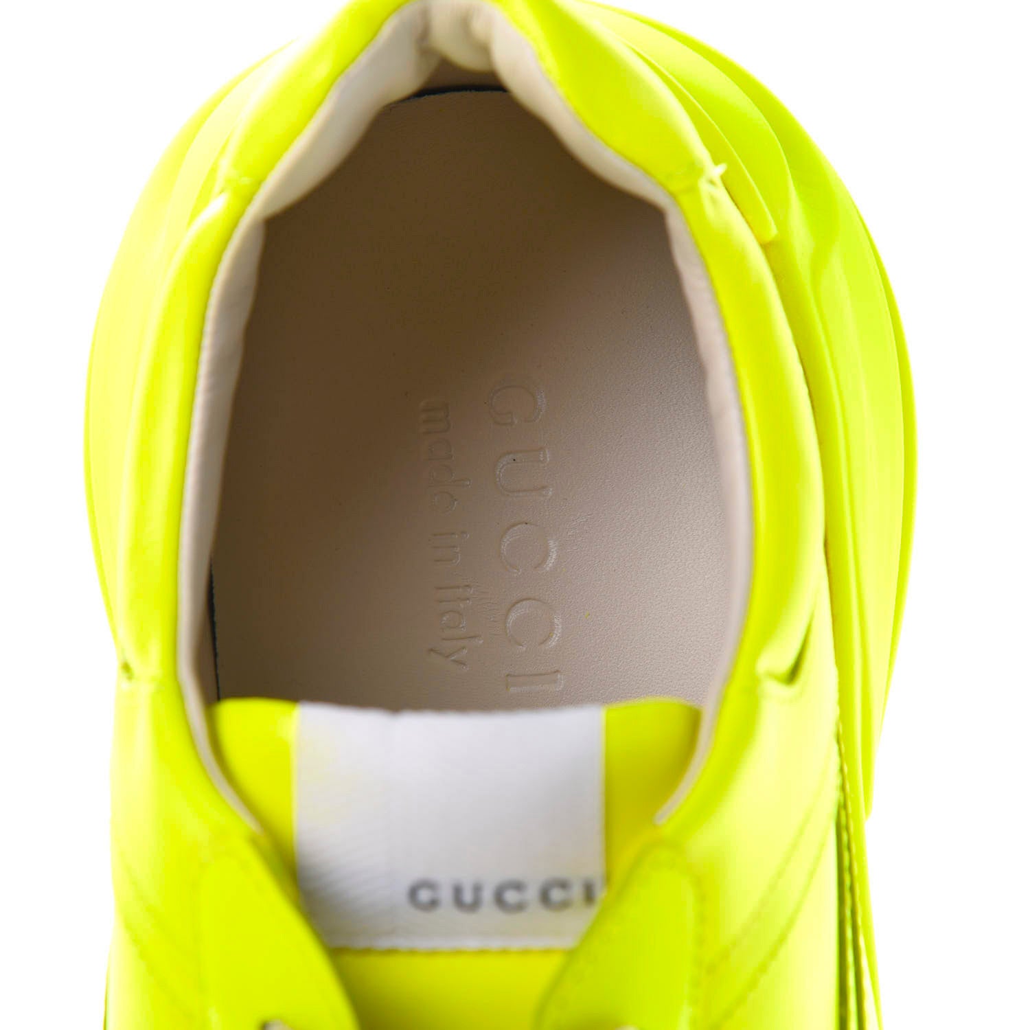 Gucci Calfskin Mens Rhyton Sneakers 10 Yellow Fluo 7 of 10