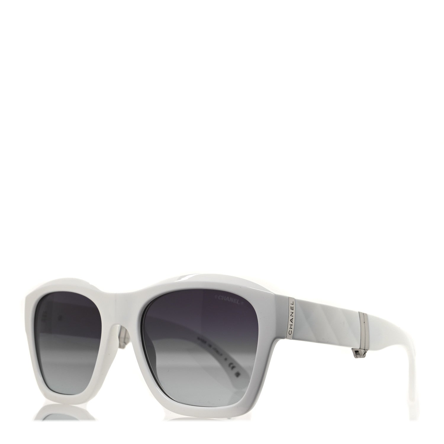 Chanel Acetate Metal Square Folding Sunglasses 6055-B White 1 of 7