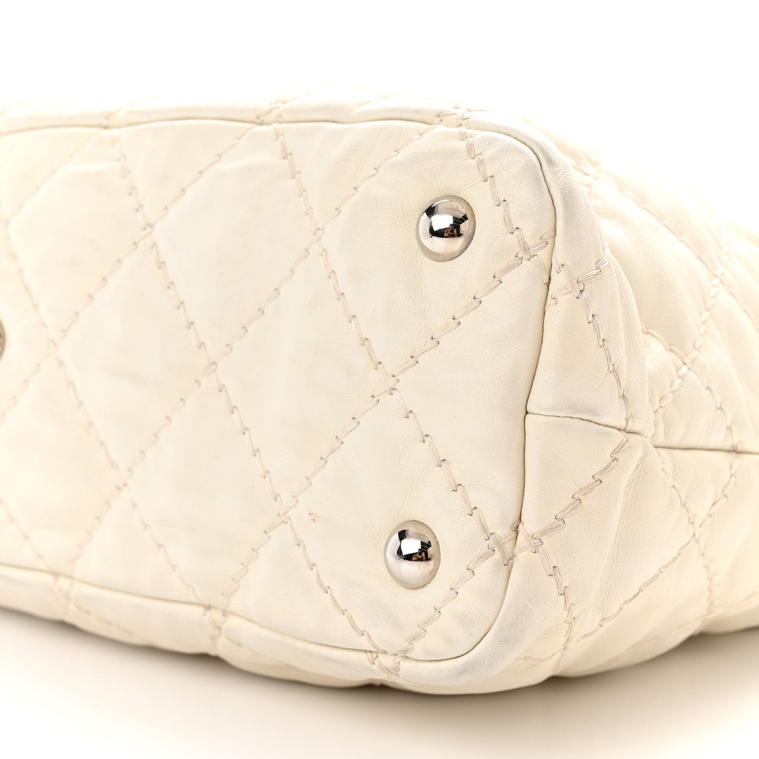 Chanel Calfskin Ultimate Stitch Shopping Tote White 10 of 14