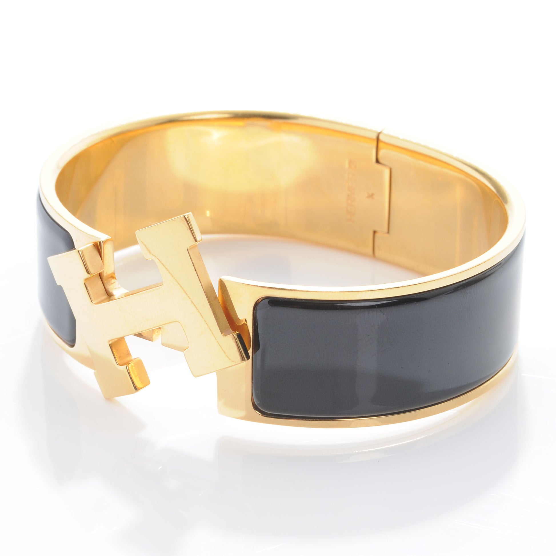 Hermes Enamel Wide Clic Clac H Bracelet PM Black 4 of 5