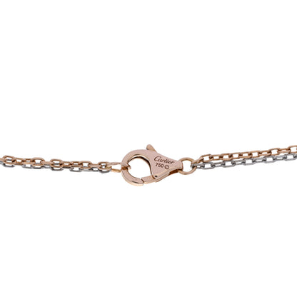 Cartier 18K White Pink Gold Diamond Three Ring LOVE Necklace 5 of 5