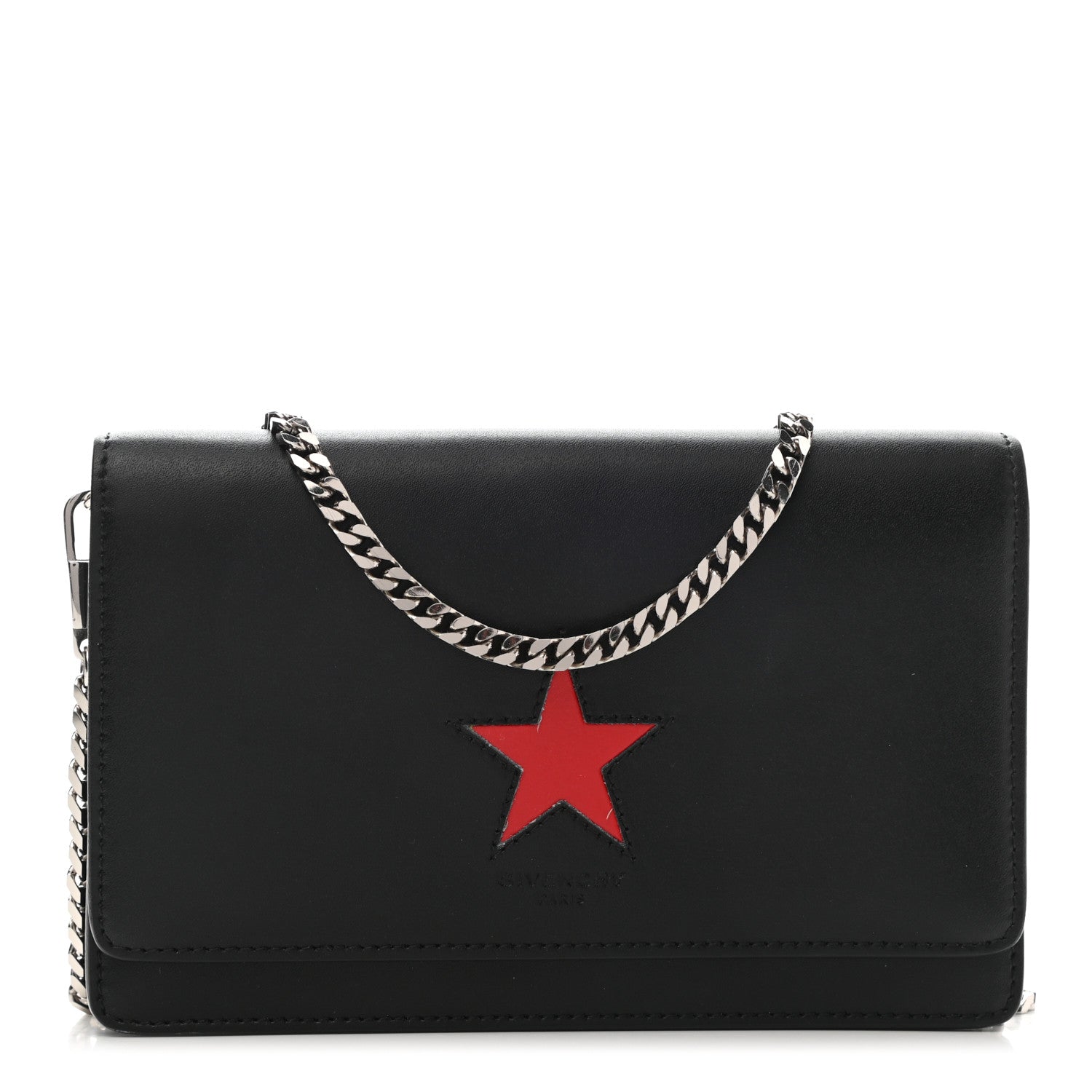 Givenchy Calfskin Star Pandora Chain Wallet Black 1 of 11