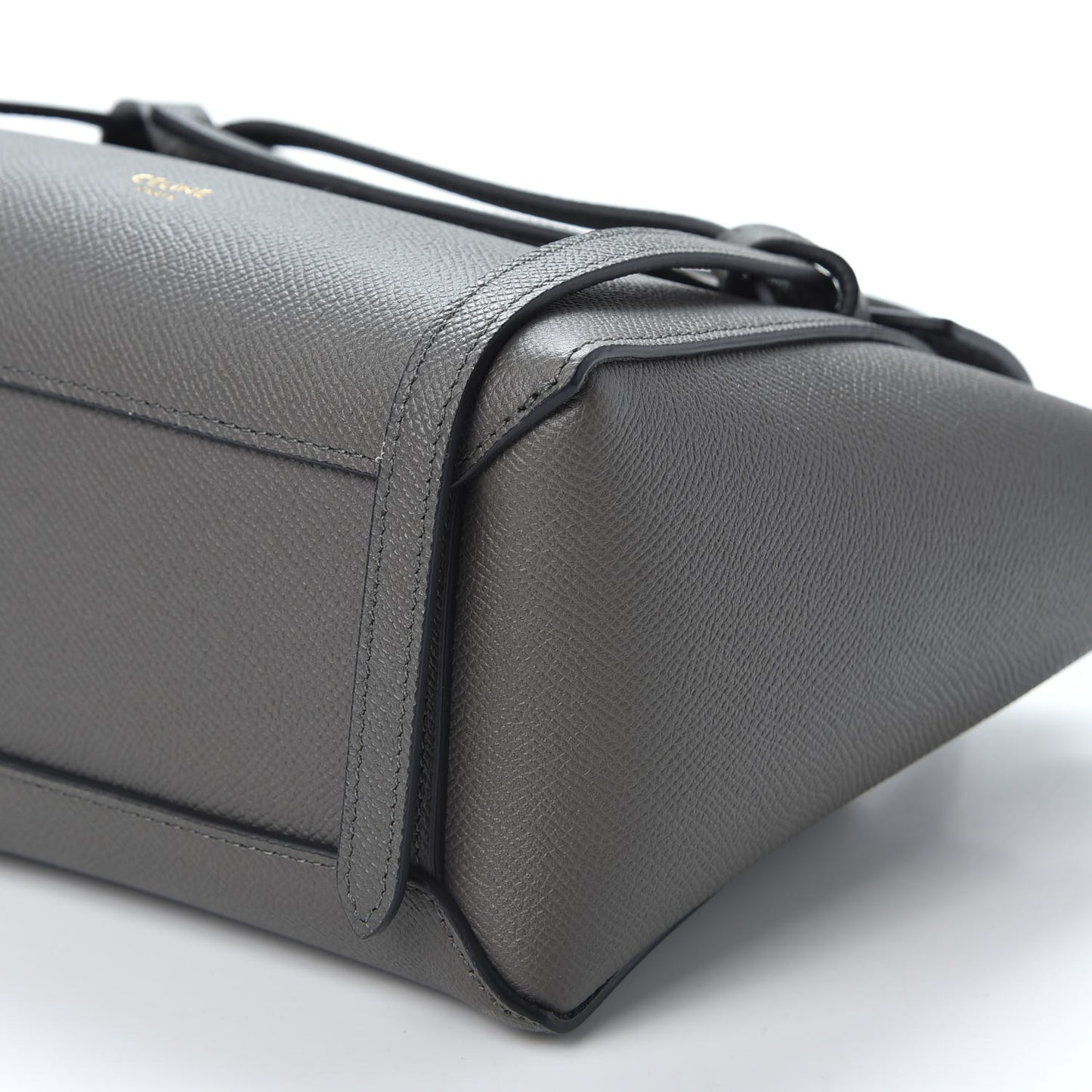 Grained Calfskin Nano Belt Bag Grey