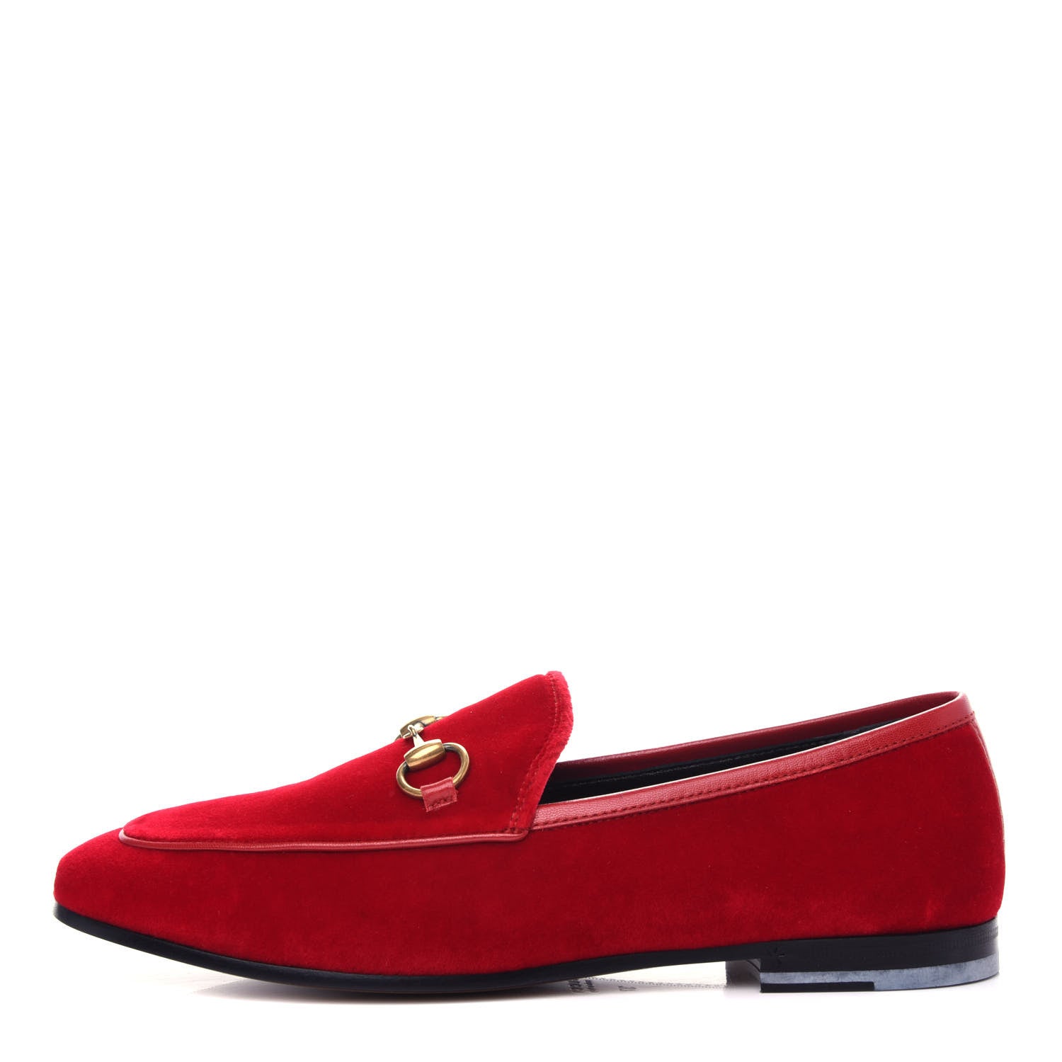 Gucci Velvet Horsebit Womens Jordaan Loafers 37 Hibiscus Red 1 of 12