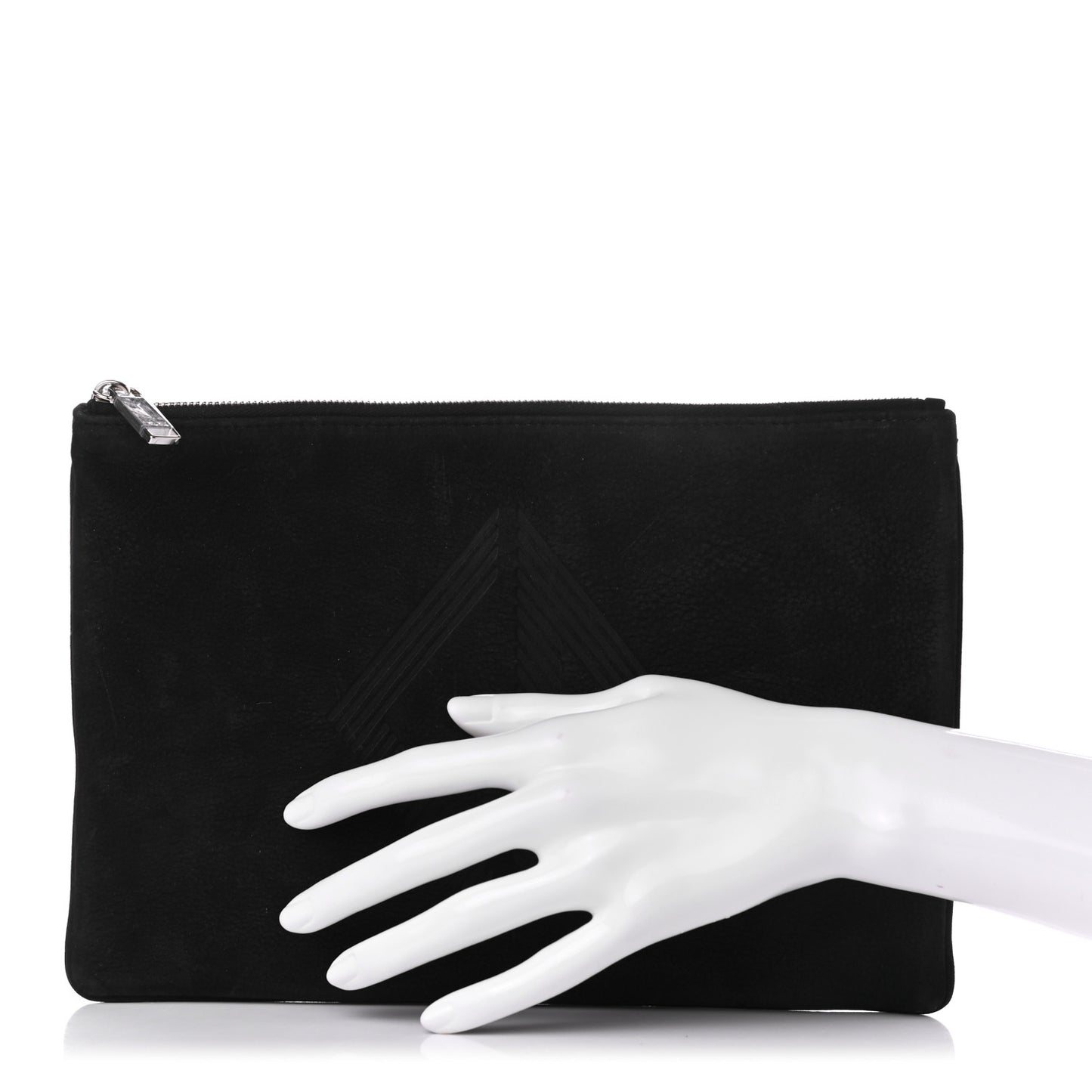 Suede Zip Pouch Black
