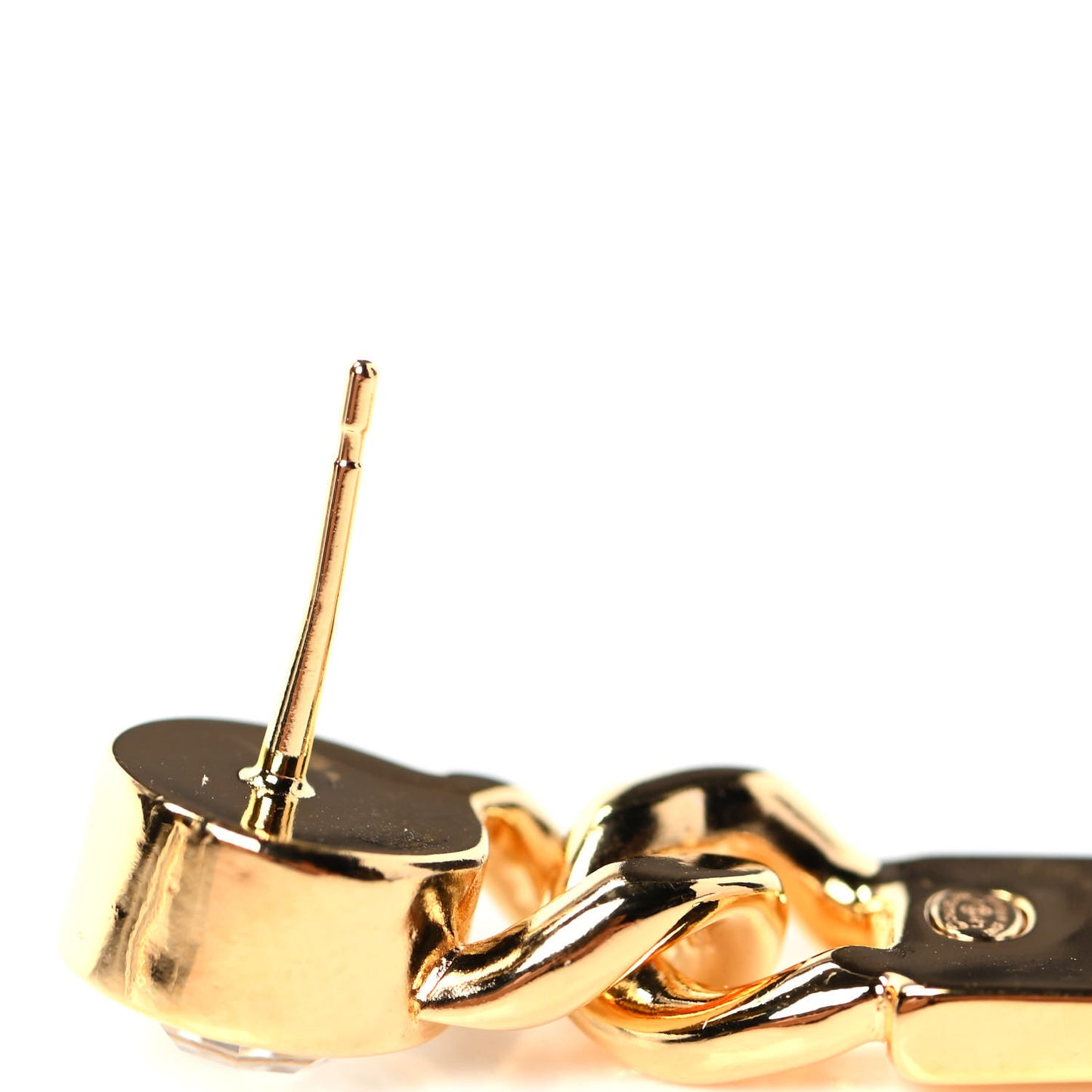 Crystal Tag Drop Earrings Gold