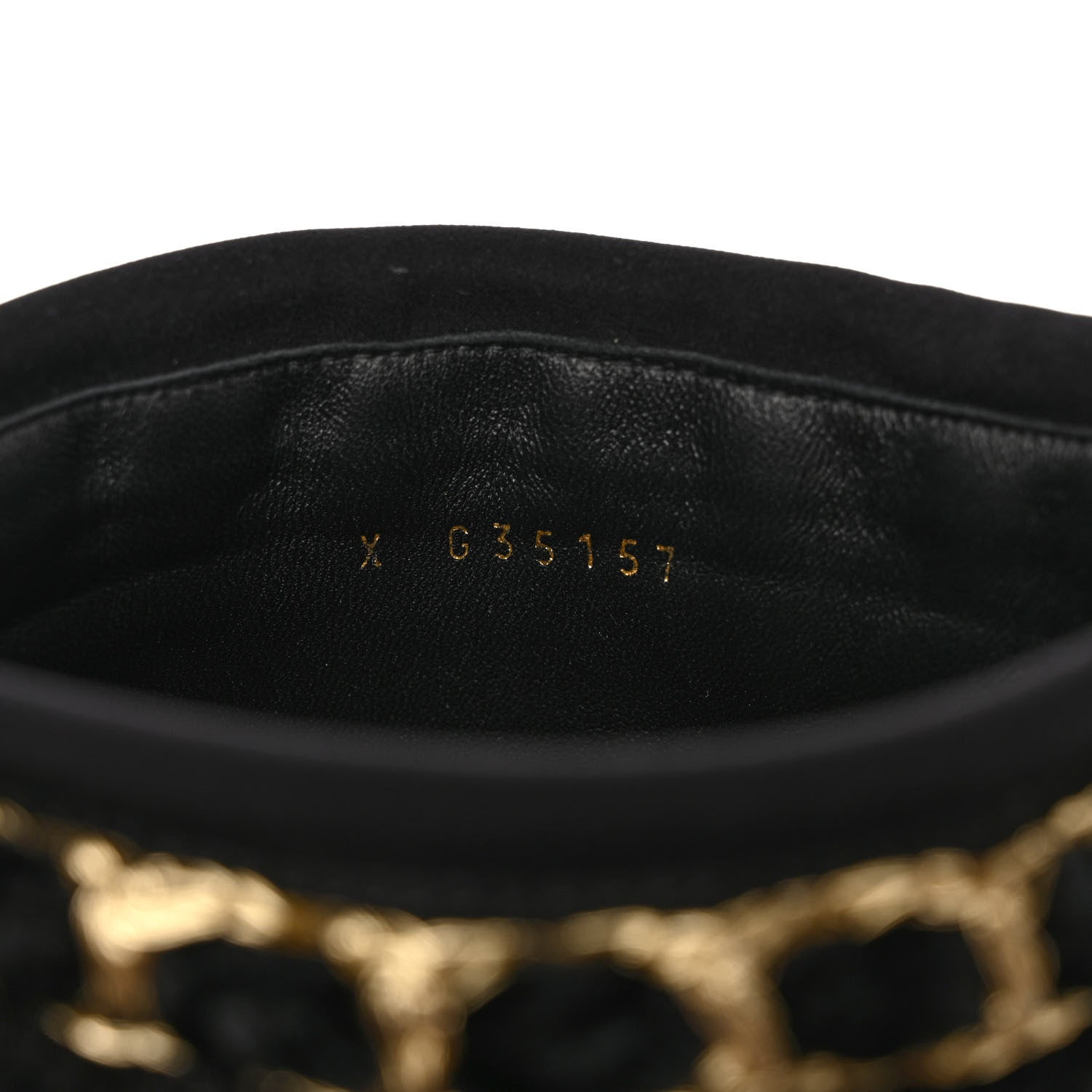 Chanel Suede Shearling Chain Studded CC High Boot 38 Black 9 of 9