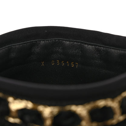 Chanel Suede Shearling Chain Studded CC High Boot 38 Black 9 of 9