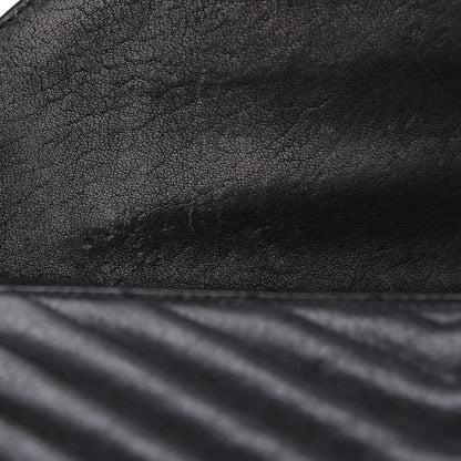 Saint Laurent Sheepskin Matelasse Chevron Monogram Medium College Bag Black 10 of 16