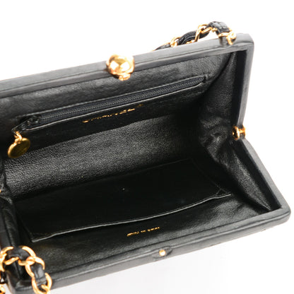 Chanel Lambskin Quilted Framed Evening Bag Black 5 of 8