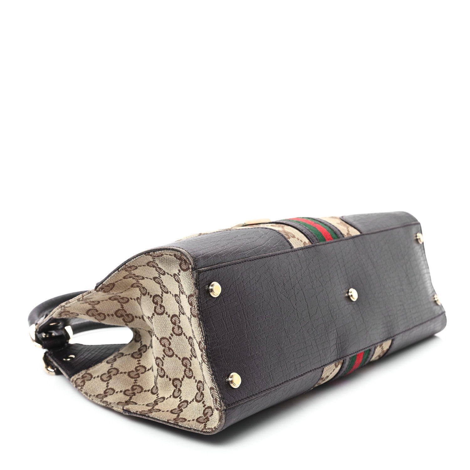 Gucci Monogram Web Junco Shoulder Bag Dark Brown 4 of 12