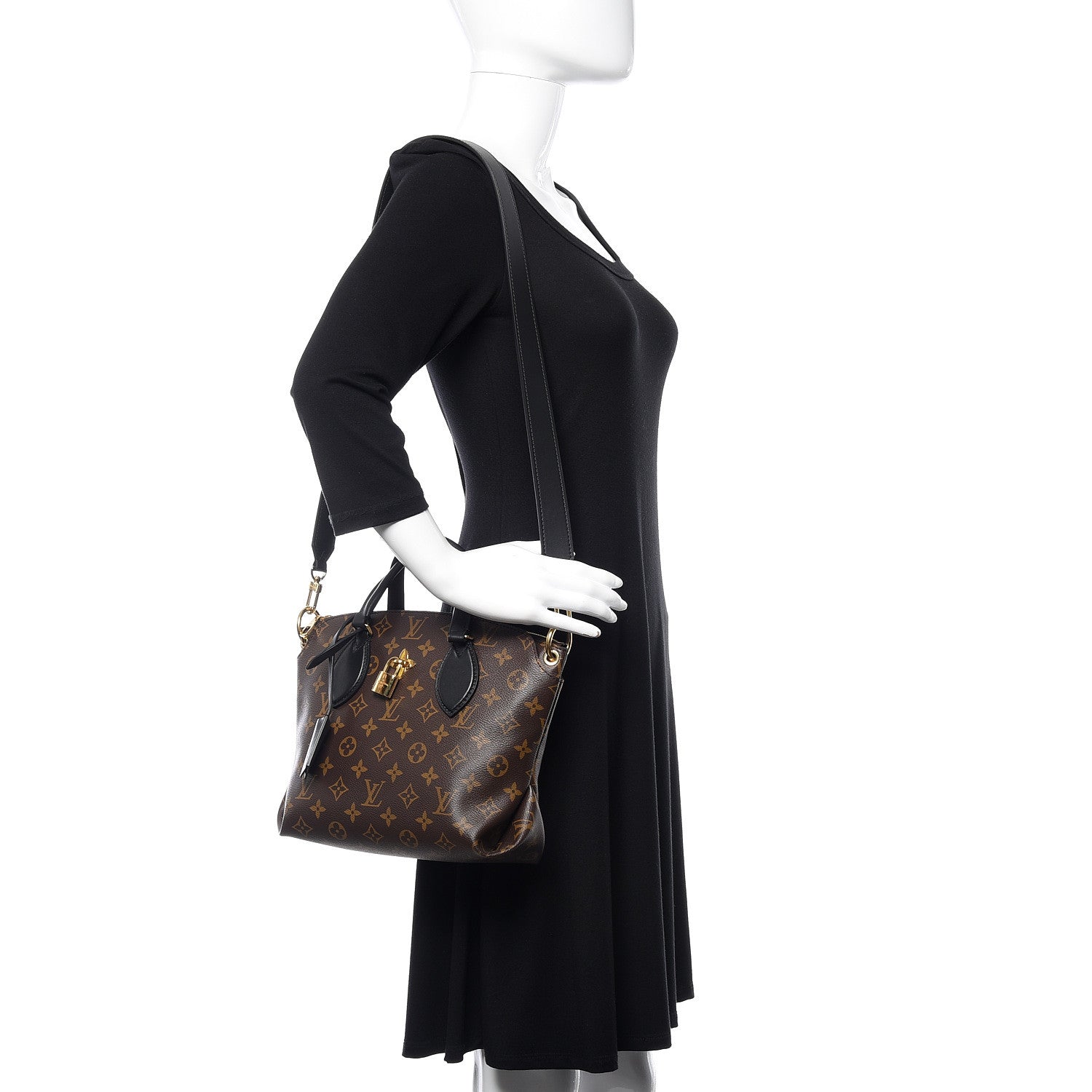 Louis Vuitton Monogram Flower Zipped Tote PM Black 2 of 10