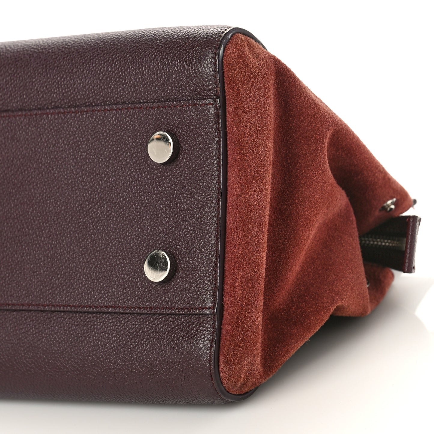 Grained Calfskin Suede Small Cabas Rive Gauche Amaranto