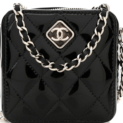 Chanel Patent Quilted Clutch With Chain Black 8 of 10