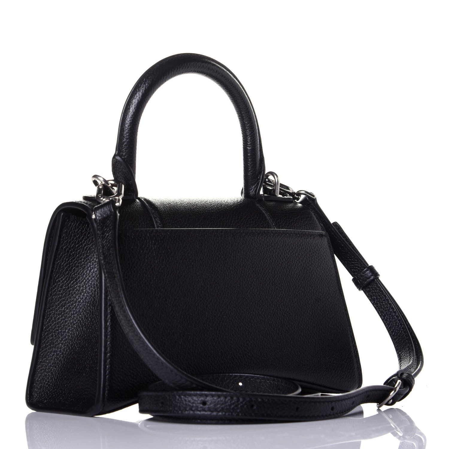 Balenciaga Grained Calfskin Hourglass Top Handle Bag XS Black 3 of 10