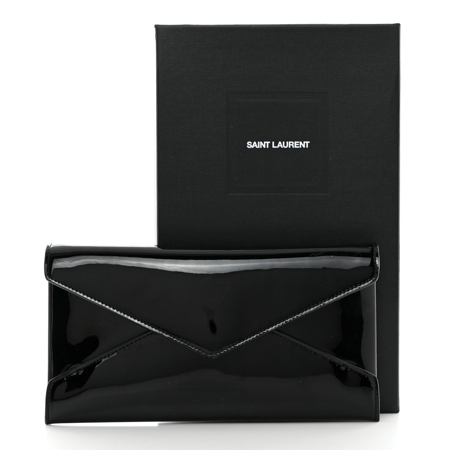 Saint Laurent Patent Paloma Envelope Clutch Black 7 of 7