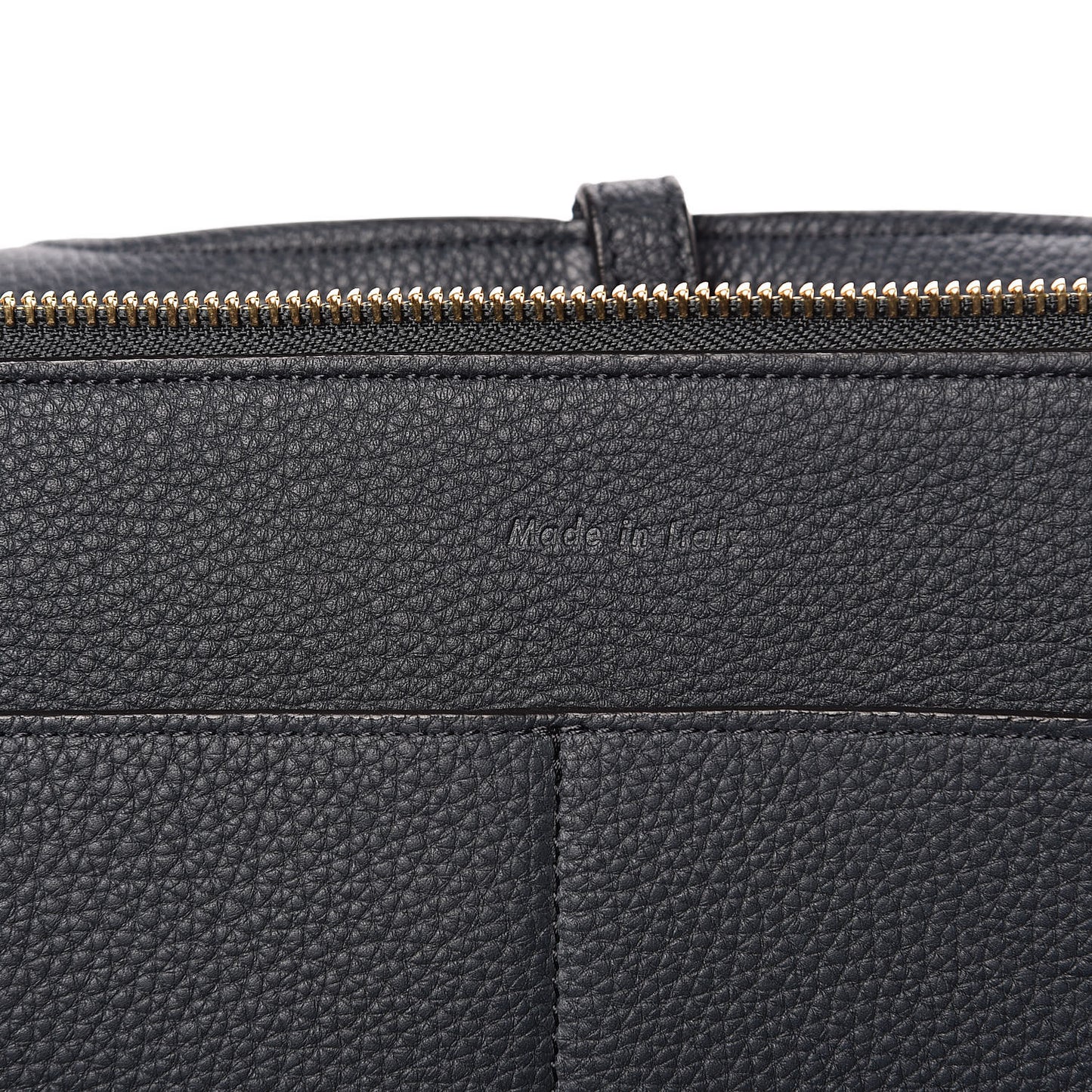 Baby Grained Calfskin Medium Tri-Fold Bag Dark Sea