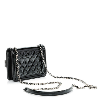 Chanel Plexiglass Patent Baguette Crystal Mini Boy Brick Flap Black 3 of 7
