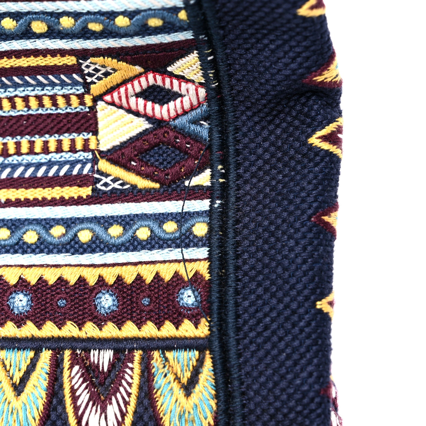 Canvas Embroidered Book Tote Blue Multicolor