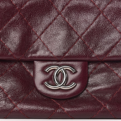 Chanel Glazed Calfskin Stitched On The Road Flap Plum 10 of 10