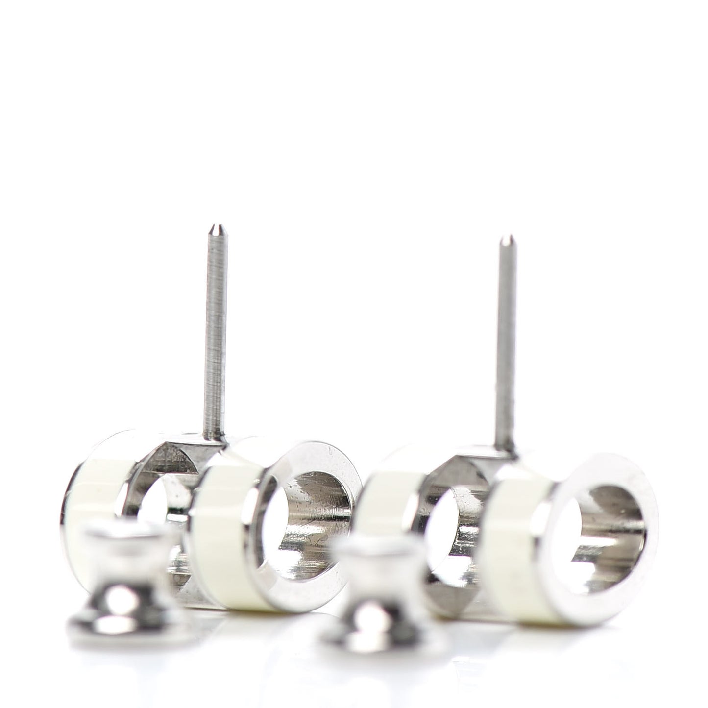 Palladium Lacquered Pop H Earrings White