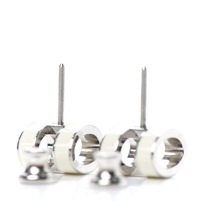Hermes Palladium Lacquered Pop H Earrings White 3 of 5