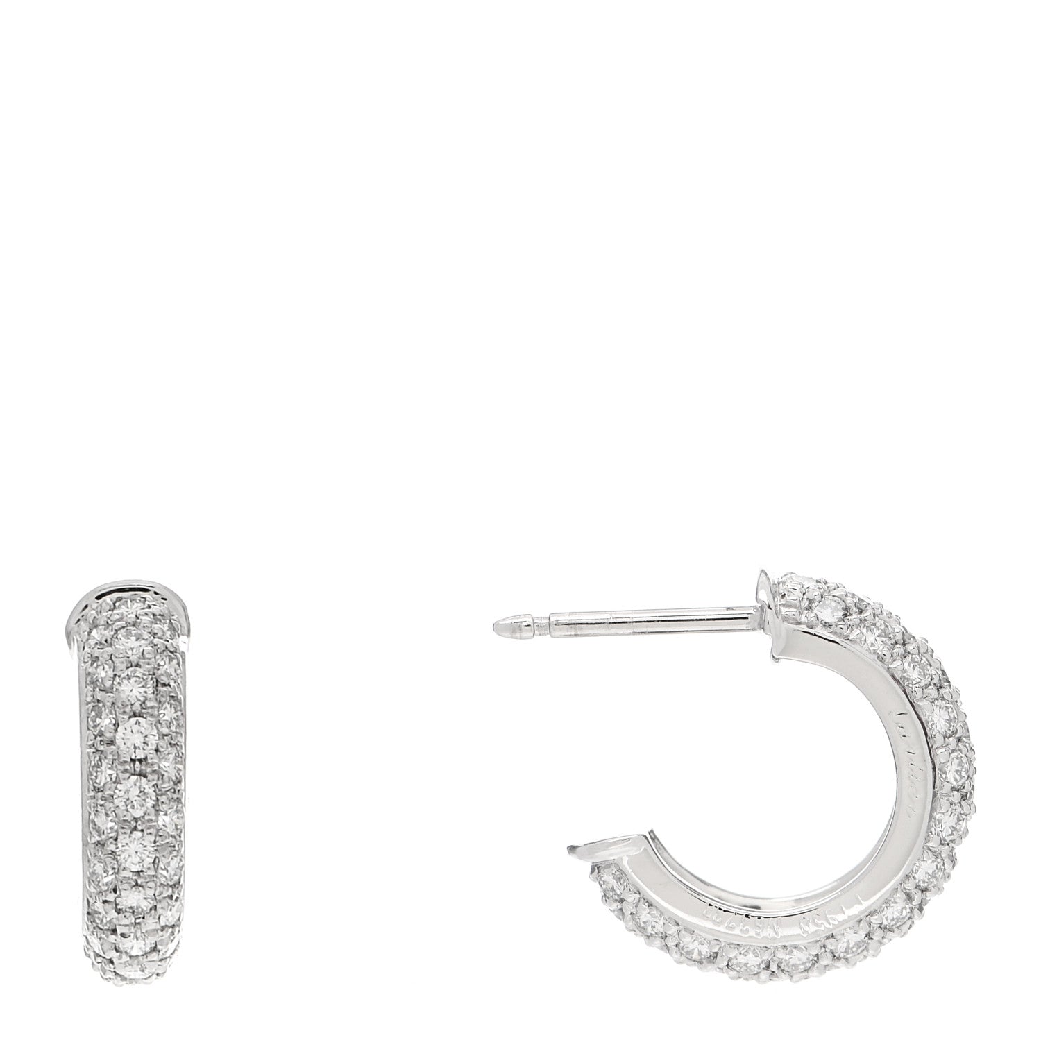 Cartier Platinum Diamond Etincelle De Cartier Hoop Earrings 1 of 4