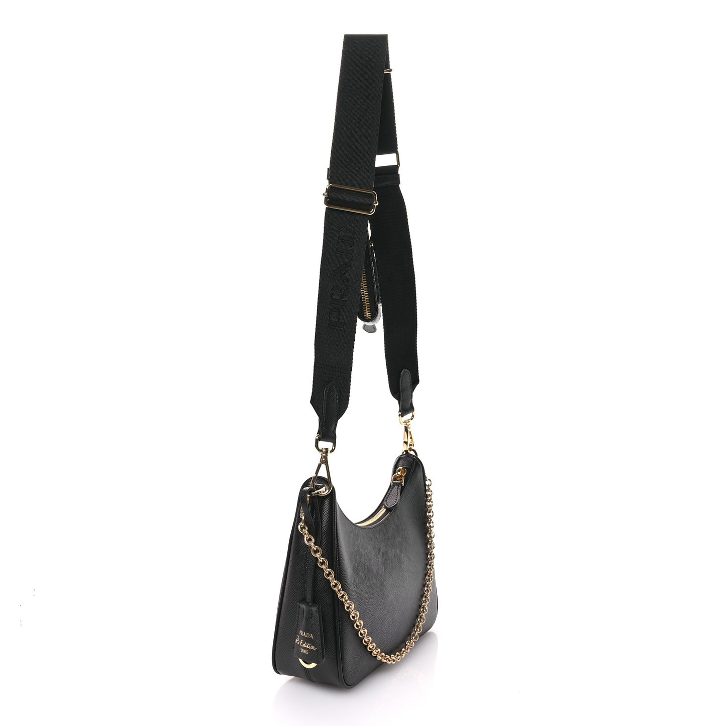 Saffiano Lux Re-Edition 2005 Shoulder Bag Black