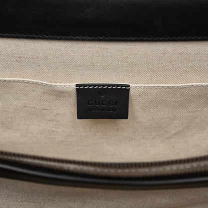 Gucci Calfskin Bamboo Web Large Dionysus Top Handle Bag Black Bright Evergreen Hibiscus Red 6 of 12