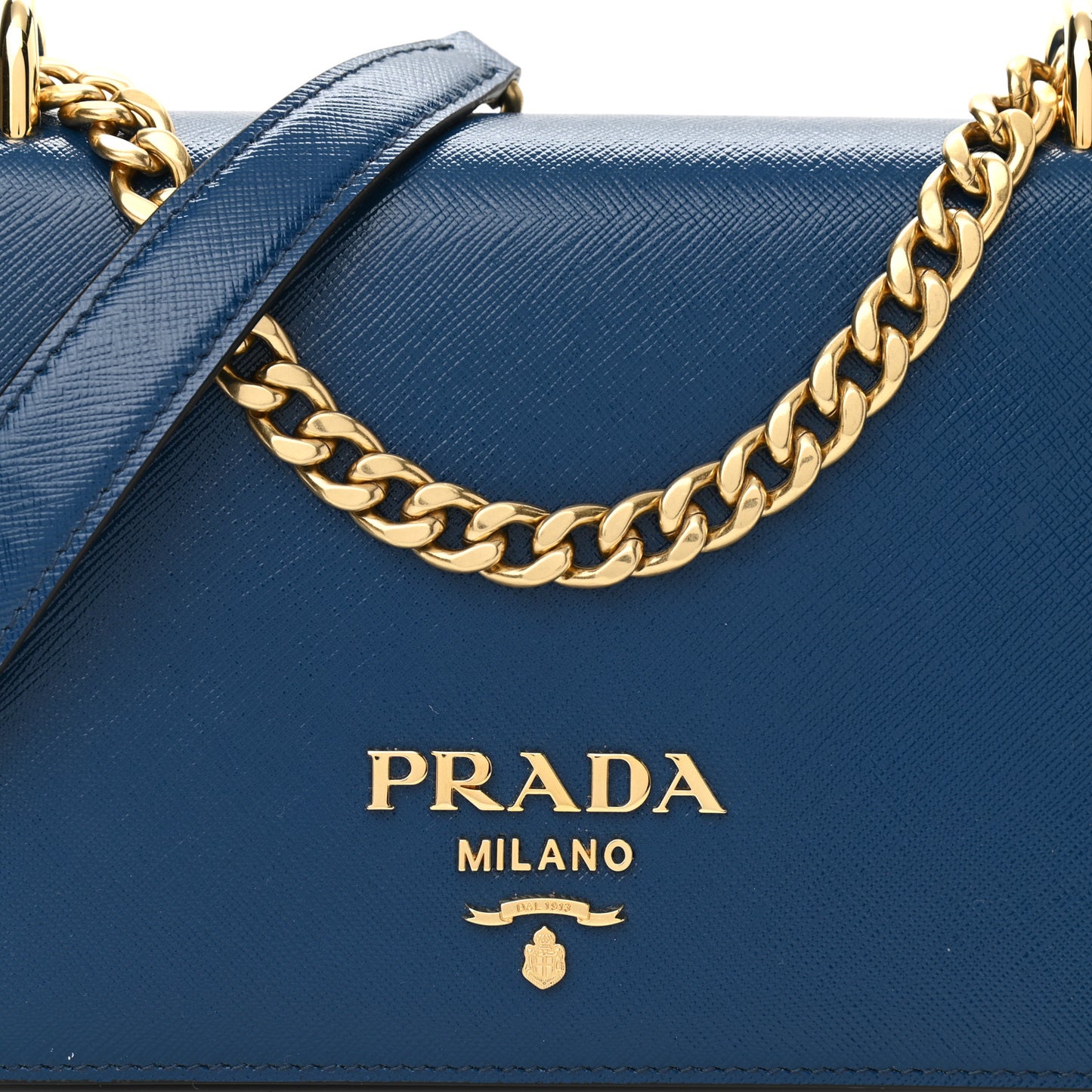 Saffiano Chain Shoulder Bag Cobalto