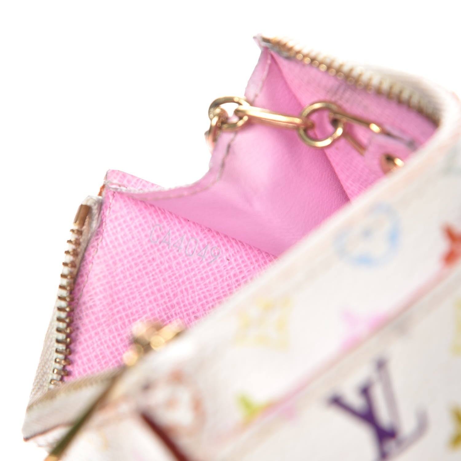 Louis Vuitton Monogram Multicolor Key Pouch White Litchi 7 of 7