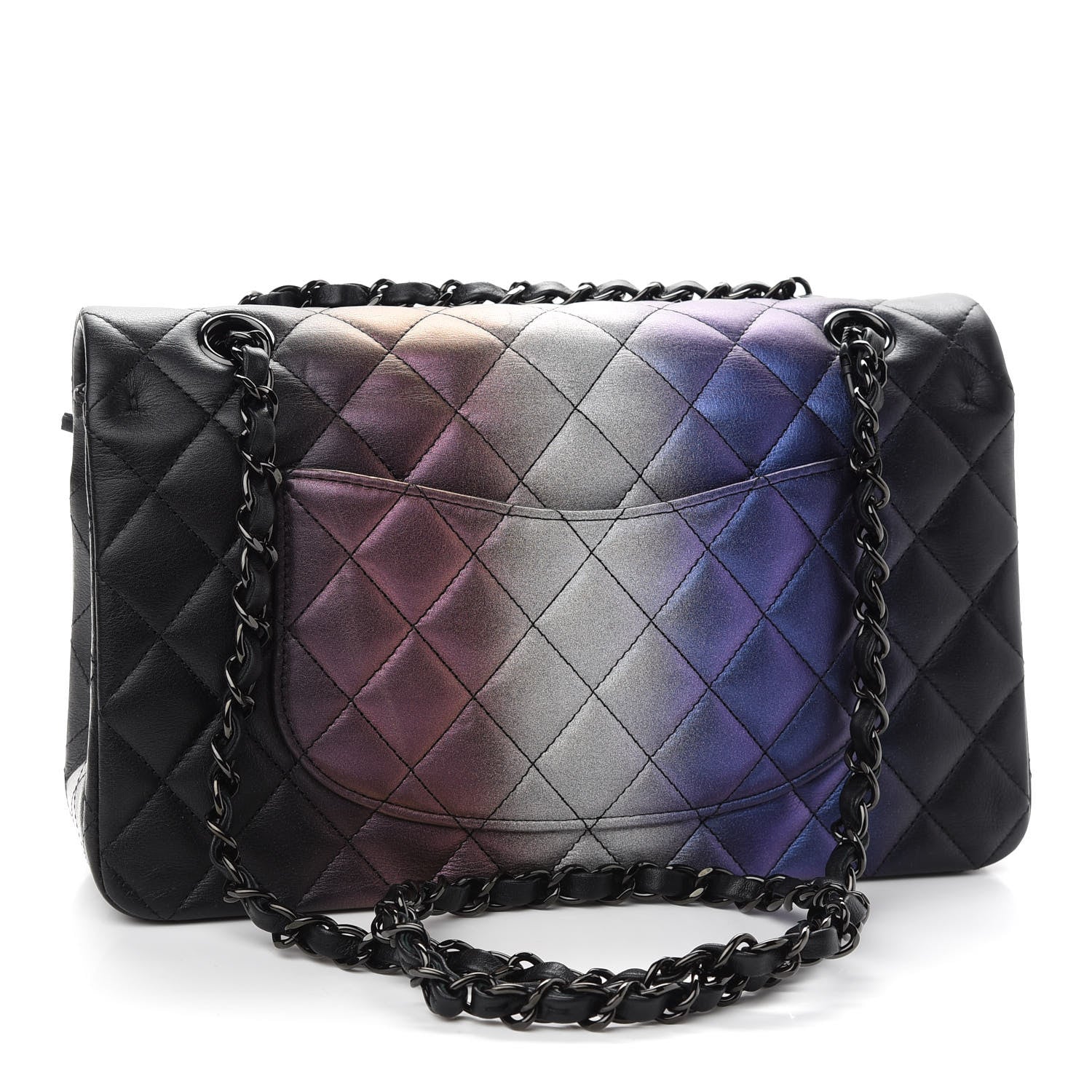 Chanel Calfskin Quilted Ombre Medium Double Flap Black 3 of 10