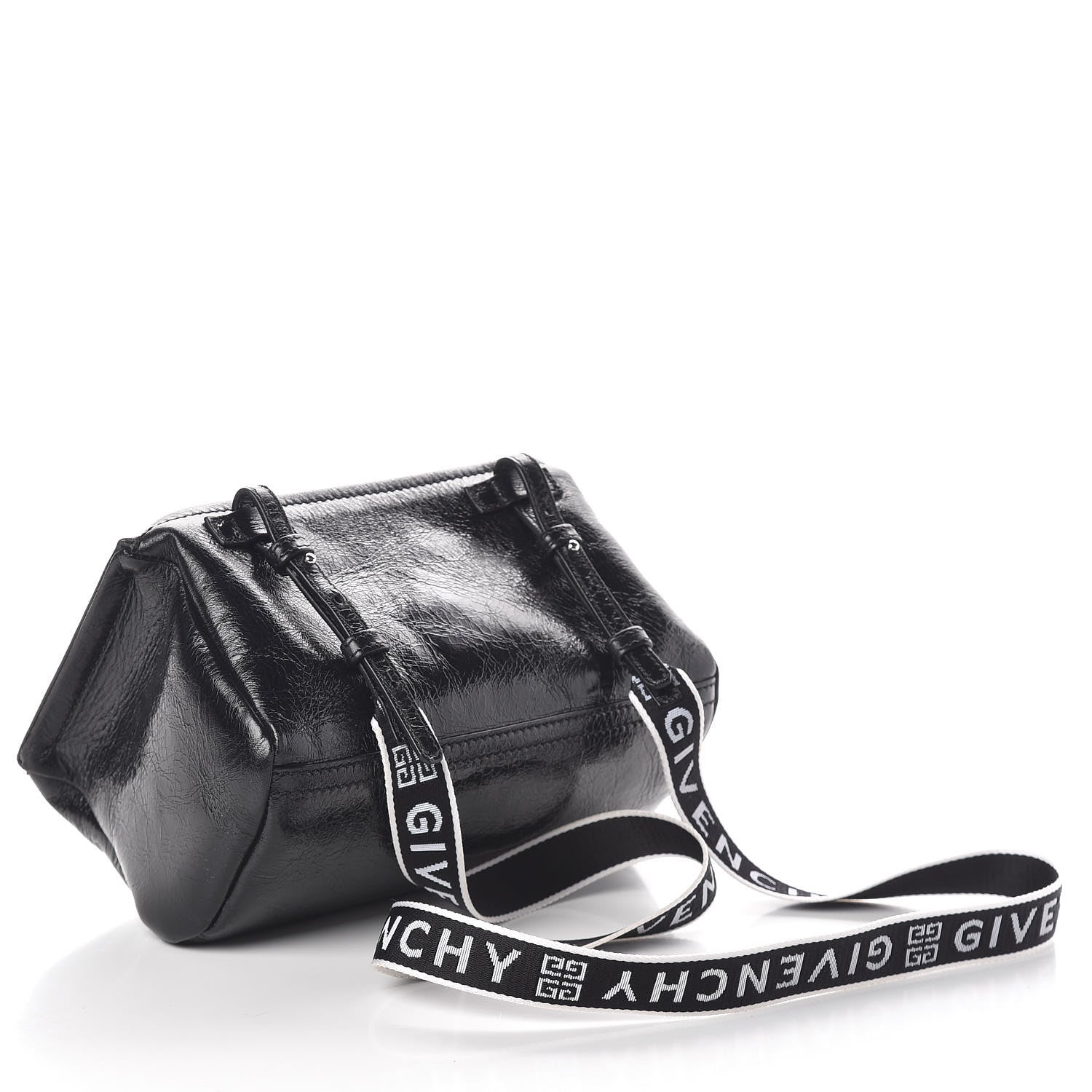 Givenchy Crinkled Patent Deerskin Mini Pandora Black 3 of 11
