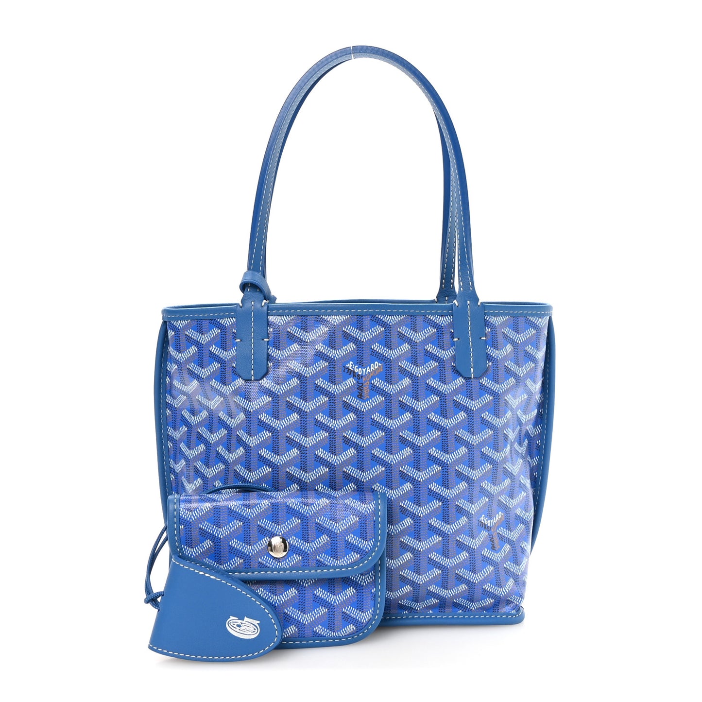 Goyardine Reversible Mini Anjou Sky Blue