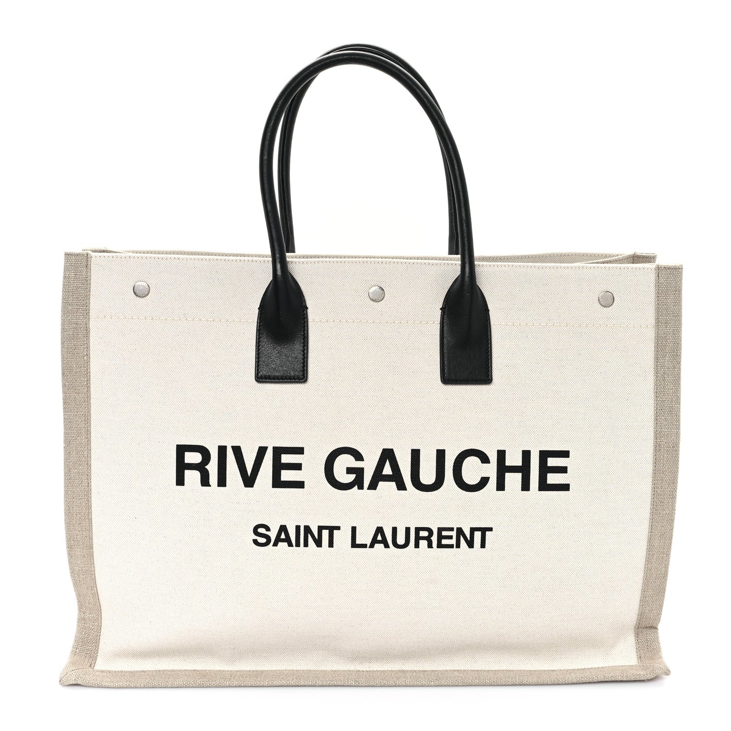 Linen Calfskin Rive Gauche Tote Optic White