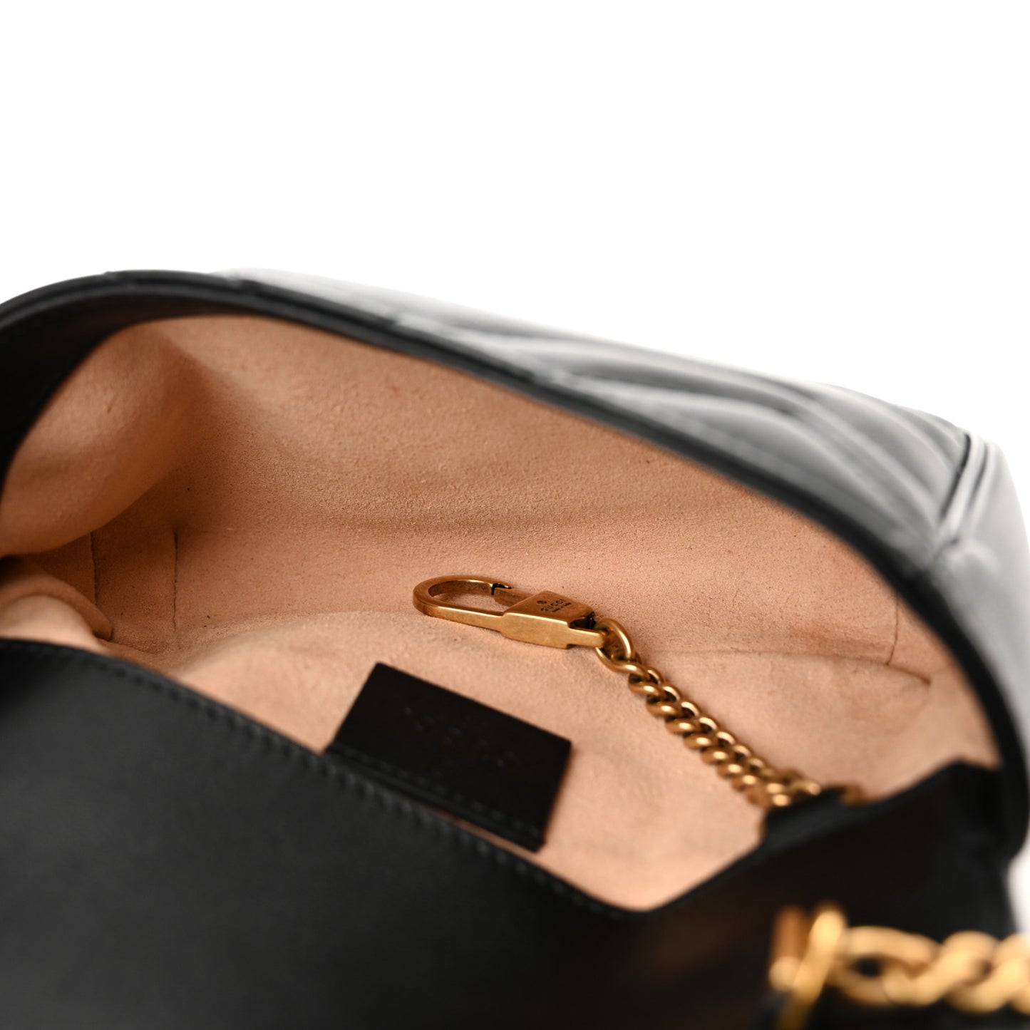 Calfskin Matelasse Super Mini GG Marmont Shoulder Bag Black