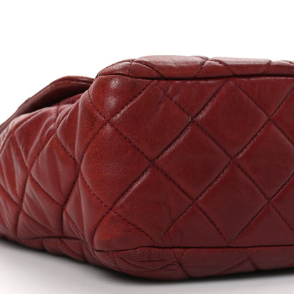 Chanel Lambskin Quilted Jumbo Single Flap Dark Red 8 of 9
