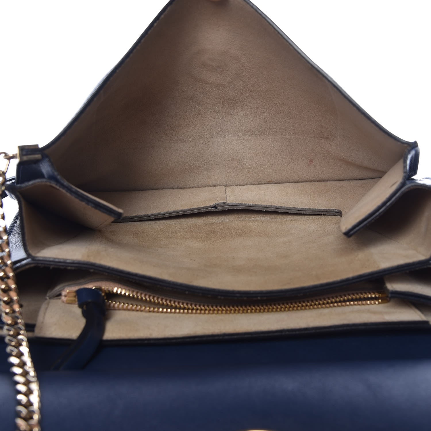 Chloe Suede Calfskin Medium Faye Shoulder Bag Silver Blue 7 of 16